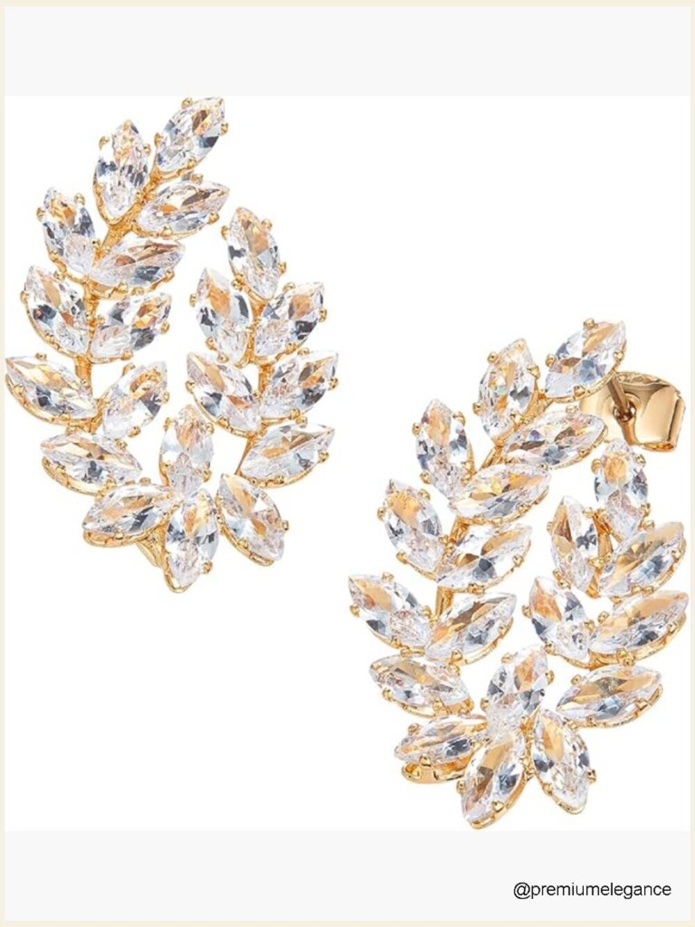18K Gold Plated CZ Drop Earrings Hypoallergenic Titanium Post Dangle
